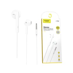 AUSCULTADOR DE MÚSICA FONENG MEIO INTRA-AURICULARES T32 3D 3,5 MM BRANCO